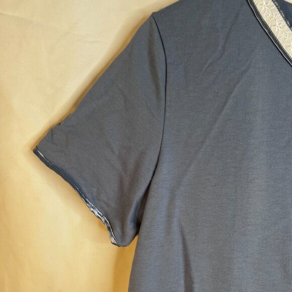 Richie House Full Zip Robe Night Dress Nightgown Short Sleeve Small Cotton Blend - Picture 4 of 9